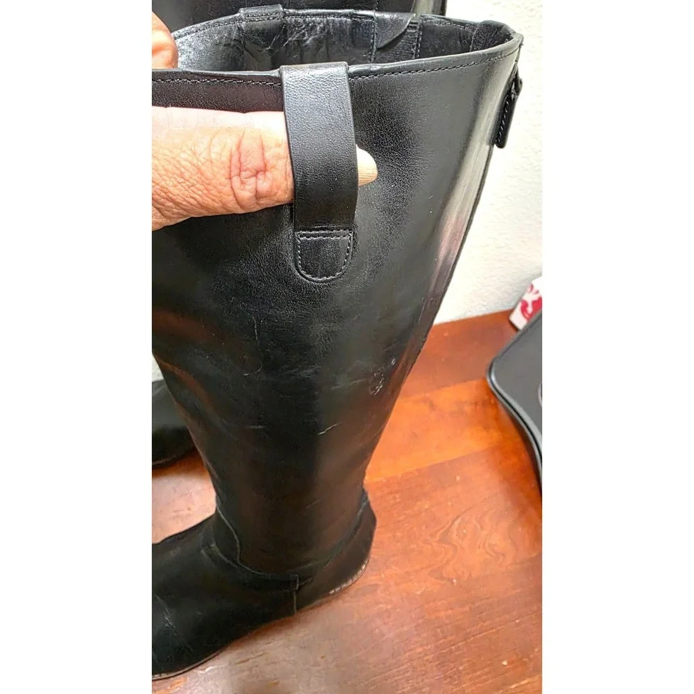 Cole Haan Women's Black Leather Knee-High Riding Boots‎ Size 8.5B